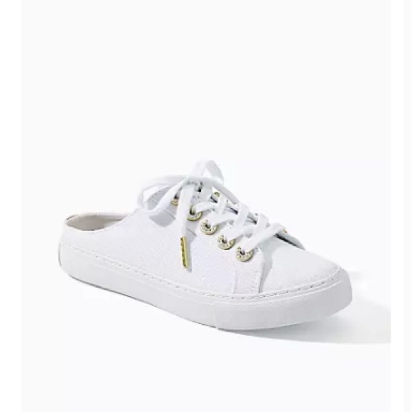 Lilly Pulitzer Shoes - Lilly Pulitzer Abigail Canvas Mule Sneakers Resort White original box- 8.5